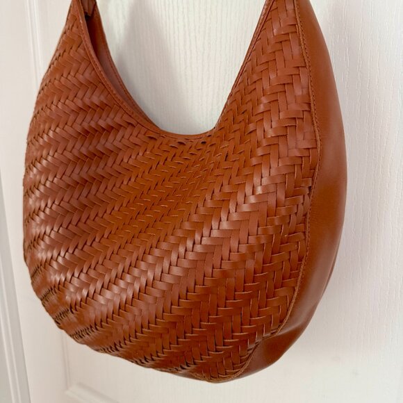 Bembien Bobbie Woven Leather Bag Sienna Cognac Brown - Picture 11 of 16
